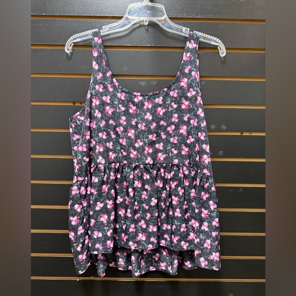 American Eagle Floral Peplum Tank Top M